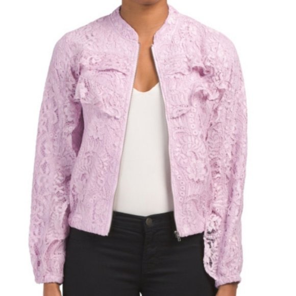 Nanette Lepore Jackets & Blazers - NWT NANETTE LEPORE Lace Ruffle Zip Jacket 10
